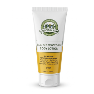 Mountain Gurl – Dead Sea Magnesium Body Lotion Mountain Gurl plant-based skincare collection for natural self-care Mountain Gurl natural skincare products and botanical beauty collection